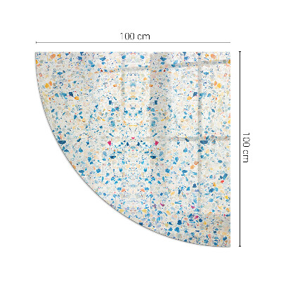 Vetro sotto il camino a quarto di cerchio con motivo astratto e texture