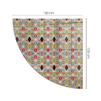 Vetro sotto stufa a quarto di cerchio con modelli poligonali disponibili online
