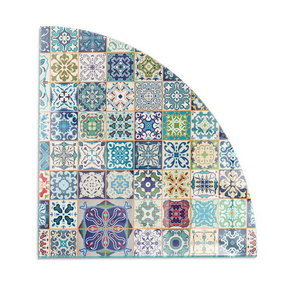 Vetro sotto il camino a quarto di cerchio Motivi decorativi a mosaico