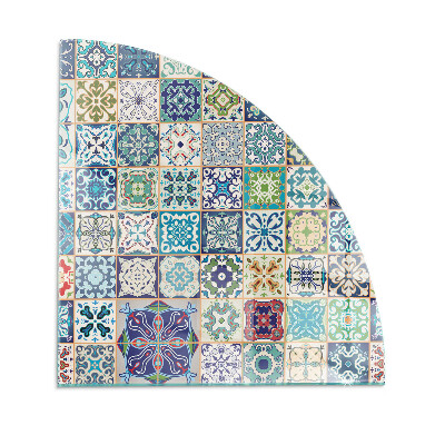 Vetro sotto il camino a quarto di cerchio Motivi decorativi a mosaico