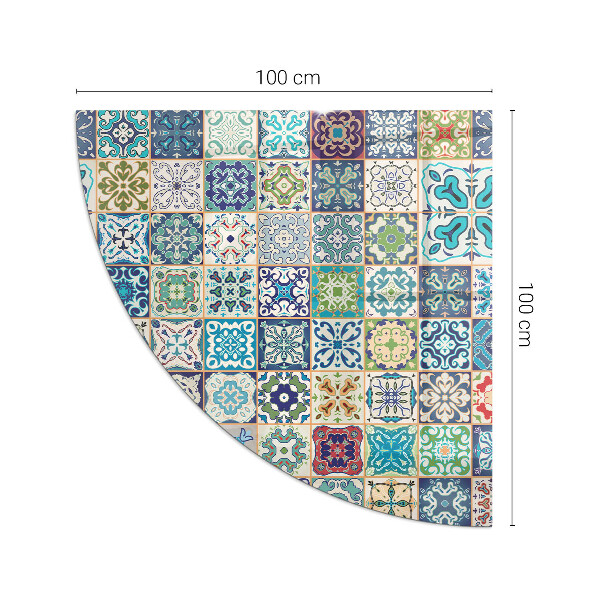 Vetro sotto il camino a quarto di cerchio Motivi decorativi a mosaico