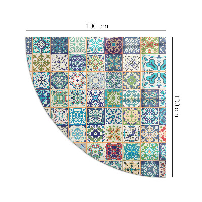Vetro sotto il camino a quarto di cerchio Motivi decorativi a mosaico