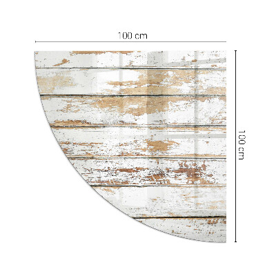 Vetro sotto stufa a quarto di cerchio con motivo di tavola di legno arrugginita