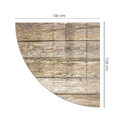 Vetro sotto stufa a quarto di cerchio con venature del legno in stile naturale