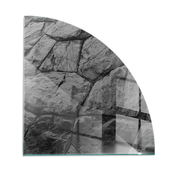 Vetro sotto stufa a quarto di cerchio in stile pietra in finitura naturale