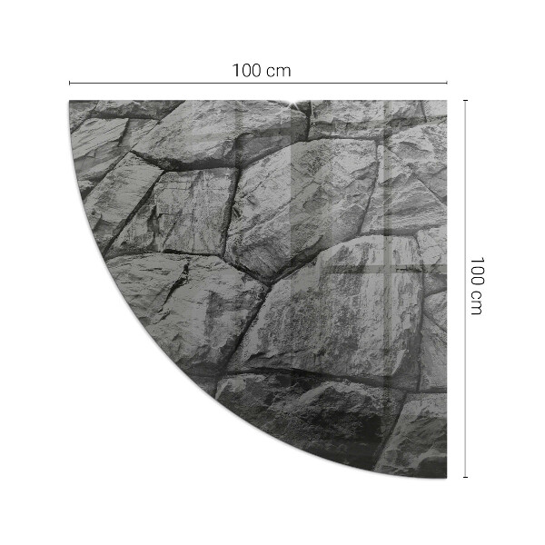 Vetro sotto stufa a quarto di cerchio in stile pietra in finitura naturale