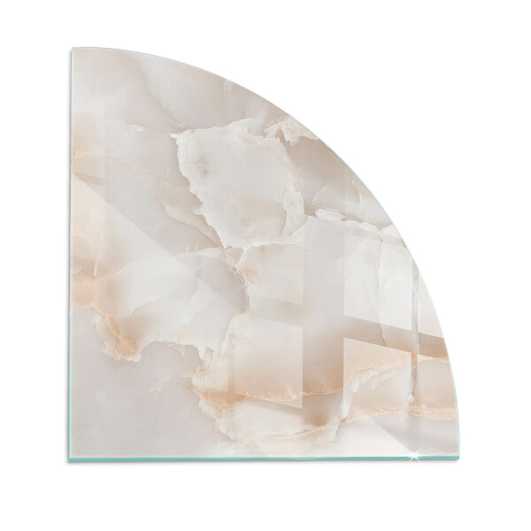 Vetro sotto stufa a quarto di cerchio con motivo organico in pietra