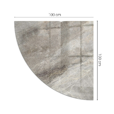 Vetro sotto stufa a quarto di cerchio con motivo ispirato alla pietra