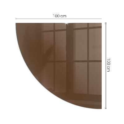 Vetro sotto il camino a quarto di cerchio di colore marrone