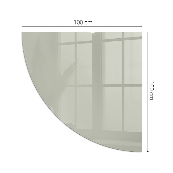 Vetro sotto il camino a quarto di cerchio nel colore grigio-verde