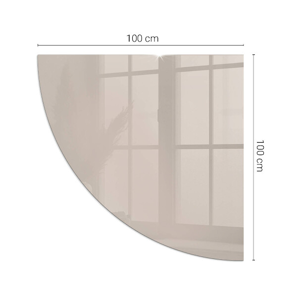 Vetro sotto il camino a quarto di cerchio di colore marrone chiaro