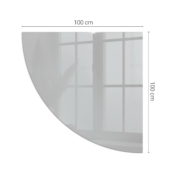 Vetro sotto il camino a quarto di cerchio in colore grigio chiaro