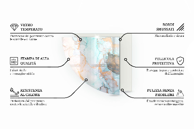 Vetro sotto stufa a quarto di cerchio in colore beige