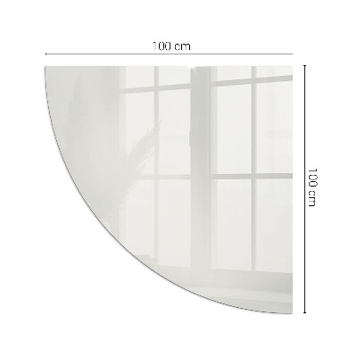 Vetro sotto il camino a quarto di cerchio di colore grigio