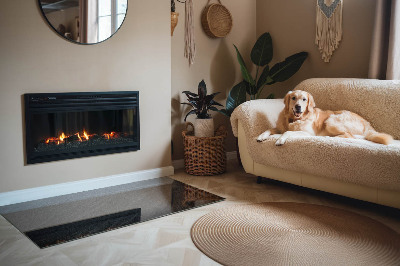 Vetro sotto stufa con finitura che riproduce l'aspetto della pietra grezza