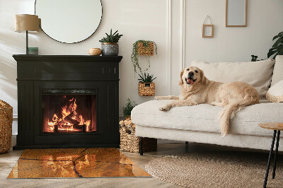 Vetro sotto stufa rettangolare con motivo a sezione trasversale del legno con venature ben definite