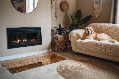 Vetro sotto stufa rettangolare con motivo a sezione trasversale del legno con venature ben definite