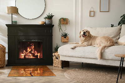 Vetro sotto stufa rettangolare con motivo a sezione trasversale del legno con venature ben definite