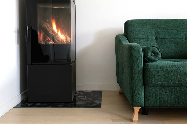 Vetro sotto stufa con motivo geometrico tridimensionale