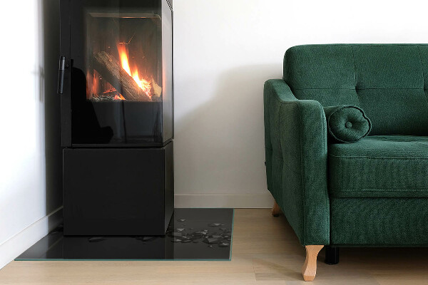 Vetro sotto stufa con motivi a forma di nuvola in una composizione astratta