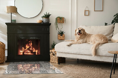 Vetro sotto stufa rettangolare con eleganti motivi decorativi adatti a piastrelle