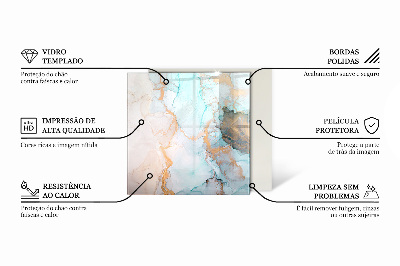 Vetro sotto stufa rettangolare Eleganti motivi per piastrelle