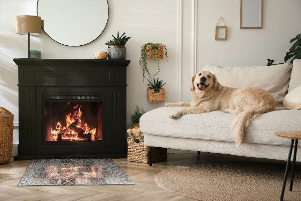 Vetro sotto stufa rettangolare con eleganti motivi decorativi adatti a piastrelle