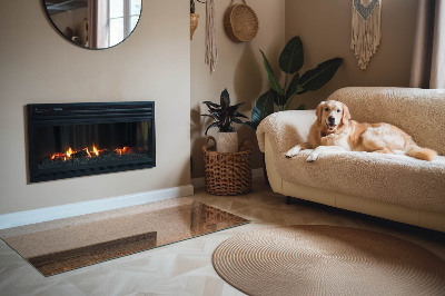 Vetro sotto stufa rettangolare in finitura legno dallo stile naturale