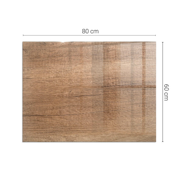 Vetro sotto stufa rettangolare Legno in stile naturale