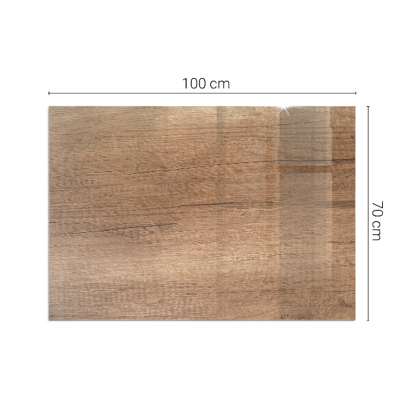 Vetro sotto stufa rettangolare in finitura legno dallo stile naturale