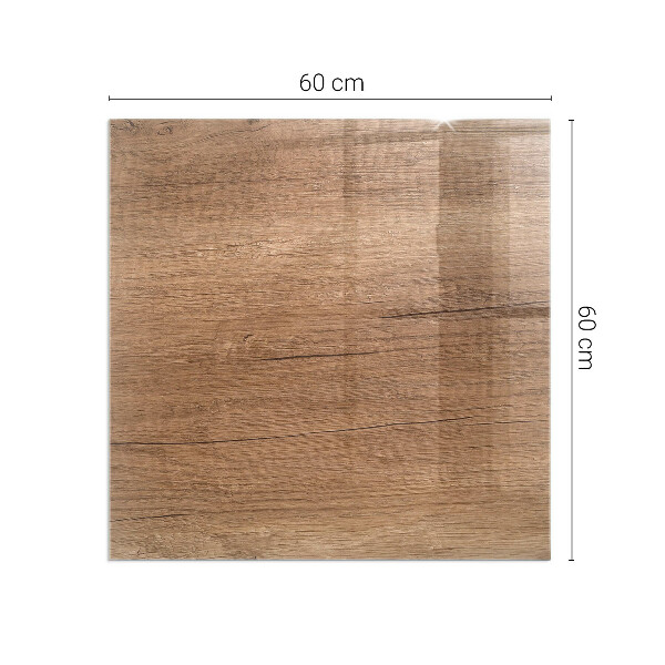 Vetro sotto stufa rettangolare in finitura legno dallo stile naturale