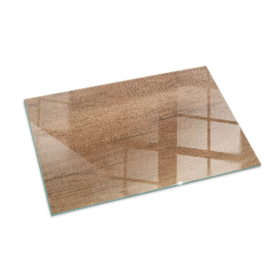 Vetro sotto stufa rettangolare Legno in stile naturale