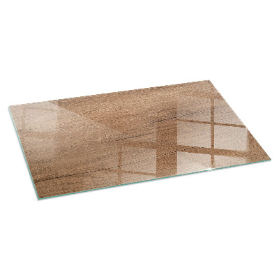 Vetro sotto stufa rettangolare Legno in stile naturale