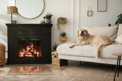 Vetro sotto stufa rettangolare in finitura legno dallo stile naturale