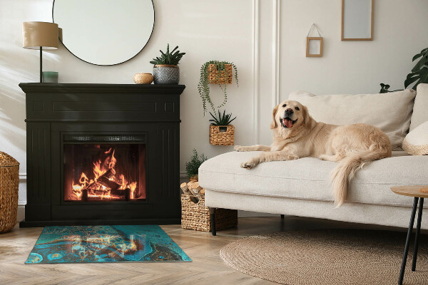 Vetro sotto stufa con motivo espressivo dalla forma organica