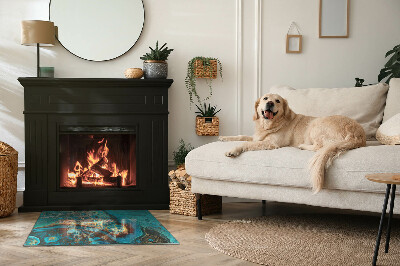 Vetro sotto stufa con motivo espressivo dalla forma organica