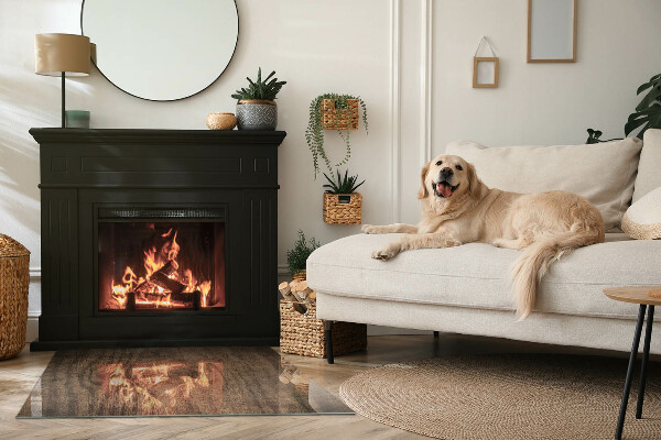 Vetro sotto stufa in legno dallo stile naturale