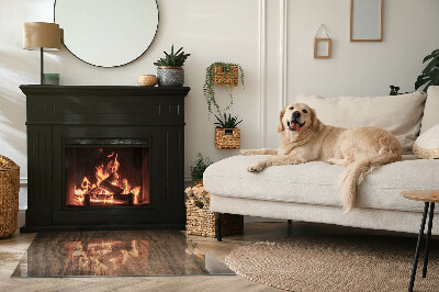 Vetro sotto stufa in legno dallo stile naturale