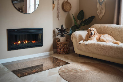 Vetro sotto stufa in legno dallo stile naturale