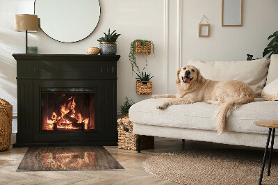 Vetro sotto stufa in legno dallo stile naturale