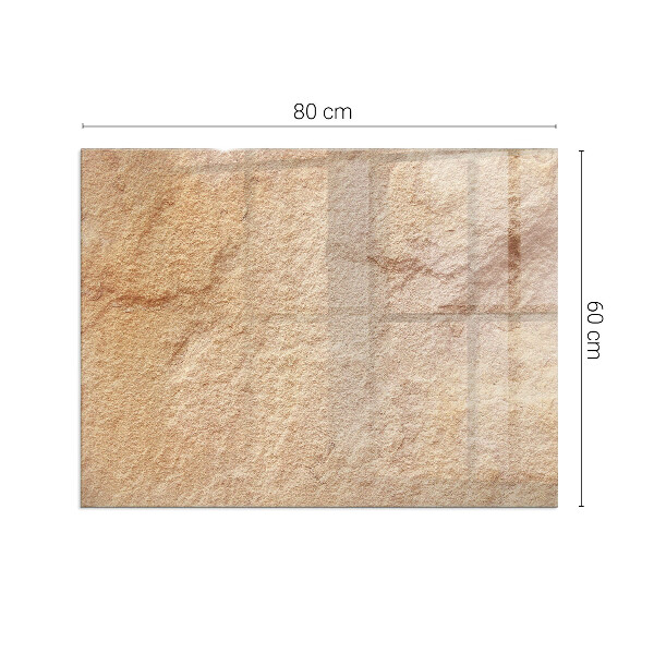 Vetro sotto stufa rettangolare con motivo in pietra autentico