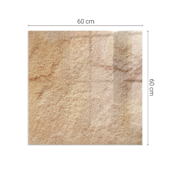 Vetro sotto stufa rettangolare con motivo in pietra autentico