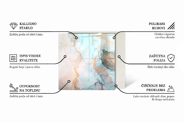 Vetro sotto stufa con elegante struttura in marmo dal design moderno