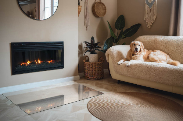 Vetro sotto stufa rettangolare con decorazione a motivo marmorizzato