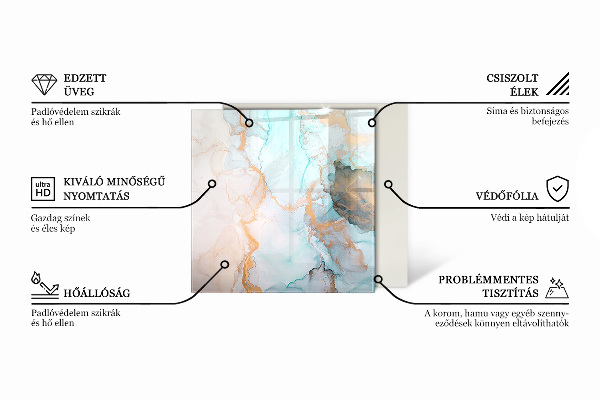 Vetro sotto stufa Design classico in marmo