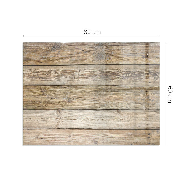 Vetro sotto stufa rettangolare con motivo effetto legno