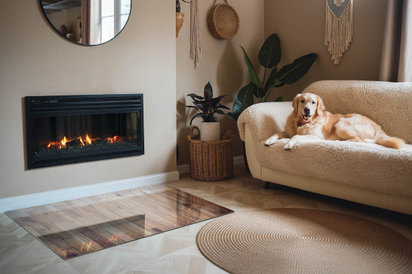 Vetro sotto stufa con disegno armonioso nella disposizione del pannello