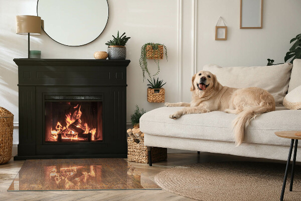 Vetro sotto stufa con motivo ruggine sulla struttura metallica