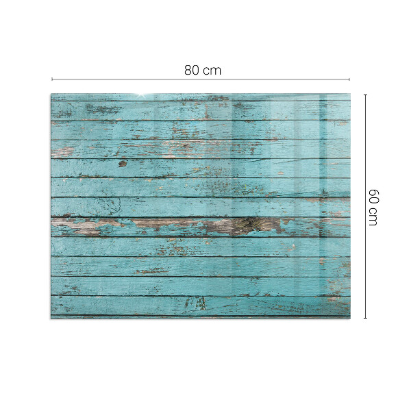 Vetro sotto stufa rettangolare con finitura effetto assi in stile rustico