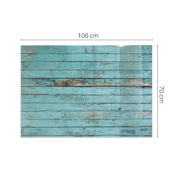 Vetro sotto stufa rettangolare con finitura effetto assi in stile rustico
